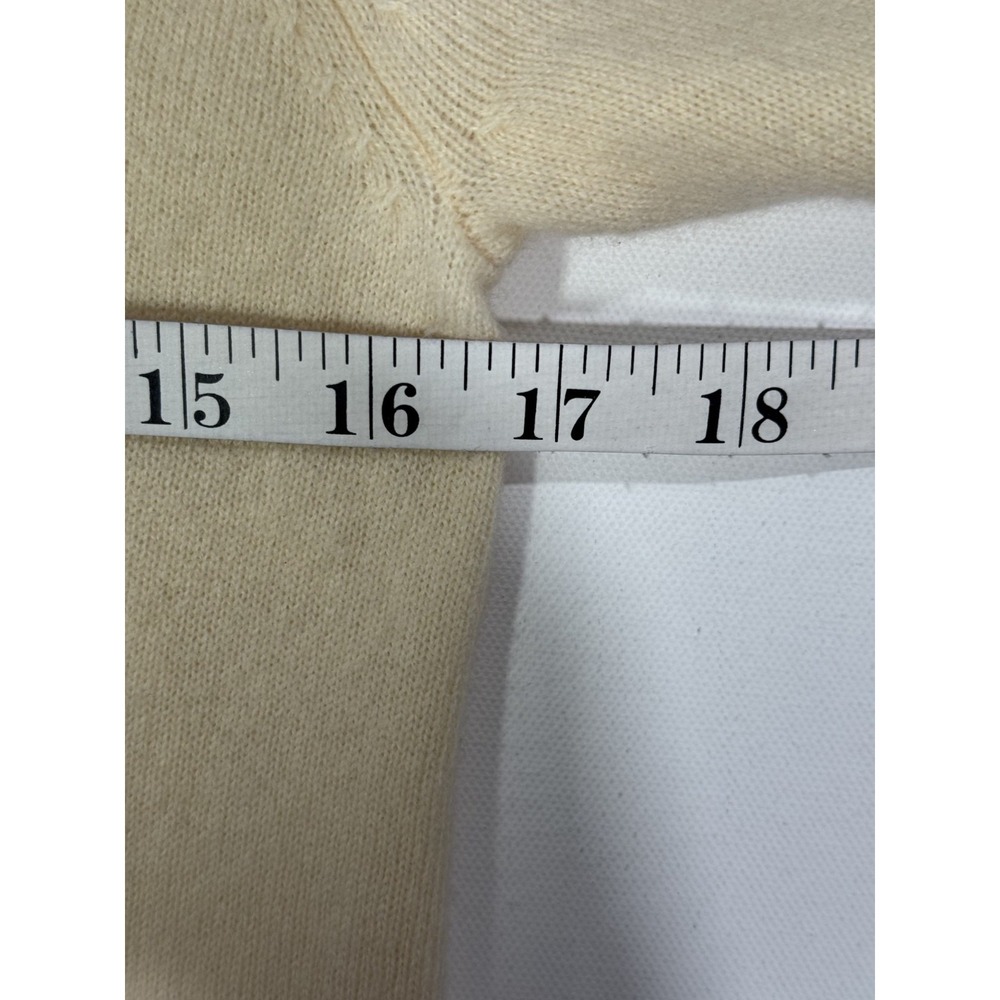 Massimo Dutti Turtleneck Sweater XS Wool Cashmere Tie Front Beige Minimalist - Picture 11 of 12